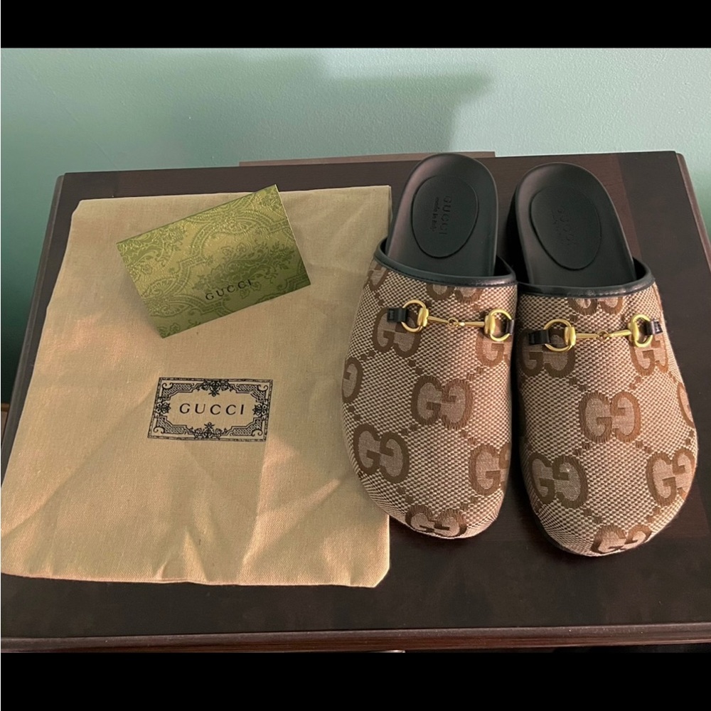 Gucci GG Monogram Clog Mules EU 39 Women’s Size 8